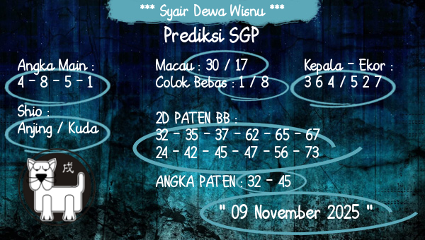 Syair Dewa Wisnu - Prediksi SGP