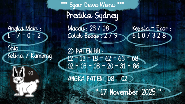 Syair Dewa Wisnu - Prediksi Sydney