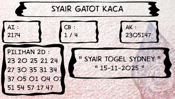 Syair Gatot Kaca - Syair Togel Sydney