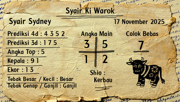 Syair Ki Warok - Syair Sydney
