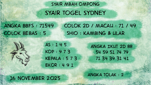 Syair Mbah Ompong - Syair Togel Sydney