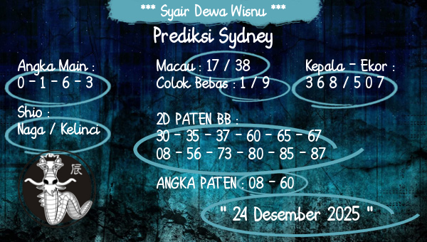 Syair Dewa Wisnu - Prediksi Sydney