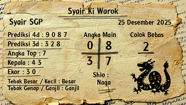 Syair Ki Warok - Syair SGP