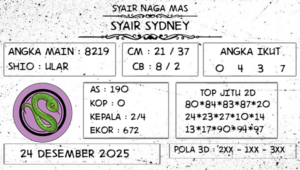SYAIR NAGA MAS - Syair Sydney